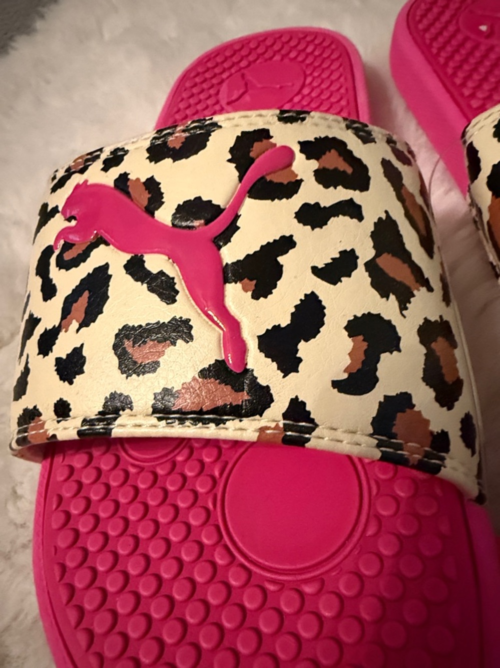 PUMA Cool Cat Cheetah Pink Leopard Print Slide Sandals ~ NWT - Picture 3 of 6
